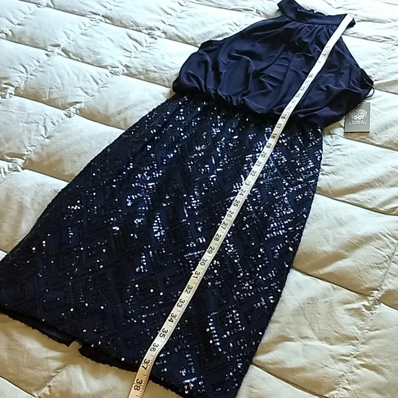 Vince Camuto Navy Blue Sequin Dress (Perfect cocktail attire) - Picture 11 of 13